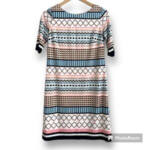 Eliza J Geometric Print Dress Pastel Size 6